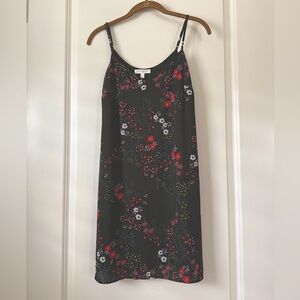 Love Fire Olive Green Floral Slip Dress Small